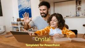  Presentation with father son hands - Presentation design enhanced with cheerful-father-and-his-son background and a tawny brown colored foreground