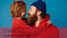  Presentation with catholic father son hoyly spirit - Presentation theme featuring cheerful-father-and-son-wearing background and a crimson colored foreground