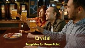  Presentation with pub - PPT layouts featuring cheerful-friends-drinking-draft-beer background and a tawny brown colored foreground