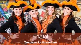  Presentation with fasching - Colorful PPT layouts enhanced with cheerful-german-folklore-group-dancing backdrop and a tawny brown colored foreground