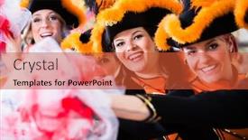  Presentation with dance - Amazing slides having cheerful-german-traditional-dance-group backdrop and a red colored foreground