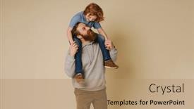  Presentation with ginger - Slides having cheerful-ginger-father-smiling background and a  colored foreground