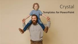  Presentation with ginger - Slide deck consisting of cheerful-ginger-father-smiling background and a coral colored foreground