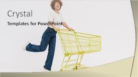  Presentation with aged study - Presentation theme having cheerful-ginger-middle-aged-woman background and a white colored foreground