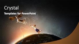  Presentation with dog - Slide deck enhanced with cheerful-girl-and-dog-mixed background and a black colored foreground