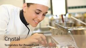  Presentation with cheerful stylish city girl using - Audience pleasing presentation theme consisting of cheerful girl at training school backdrop and a coral colored foreground