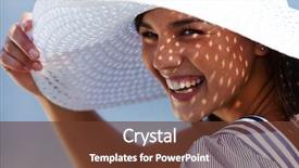  Presentation with summer basketball camp - Colorful slide set enhanced with cheerful girl holding the brim backdrop and a tawny brown colored foreground