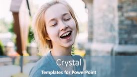  Presentation with city - Cool new PPT theme with cheerful-girl-in-the-city backdrop and a teal colored foreground