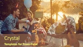  Presentation with father birthday - Presentation theme with cheerful-girl-on-her-birthday background and a coral colored foreground