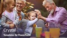  Presentation with grandparents - Slides featuring cheerful-grandchildren-spending-good background and a tawny brown colored foreground