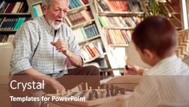  Presentation with atmosphere - Amazing PPT layouts having cheerful-grandpa-enjoys-playing backdrop and a tawny brown colored foreground