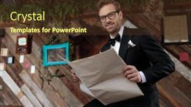  Presentation with newspaper - Slides enhanced with cheerful-groom-holding-a-newspaper background and a tawny brown colored foreground