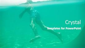  Presentation with sea water - PPT layouts having cheerful-handsome-teen-boy-swiming background and a gray colored foreground