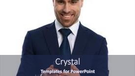  Presentation with navy blue - PPT layouts featuring cheerful-happy-man-in-elegant background and a navy blue colored foreground