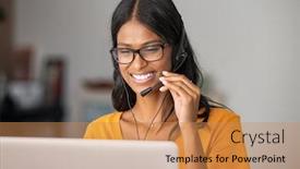  Presentation with indian woman - Colorful slide deck enhanced with cheerful-indian-woman-in-smart backdrop and a coral colored foreground