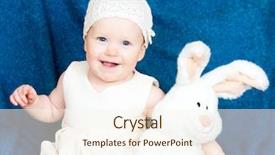  Presentation with infant - Cool new PPT layouts with white rabbit red eyes - cheerful infant with easter bunny backdrop and a cream colored foreground