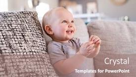  Presentation with infant toddler - Slides consisting of cheerful-little-baby-boy-clapping background and a coral colored foreground