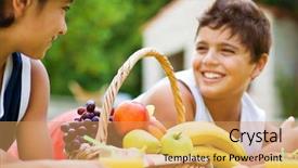  Presentation with healthy lifestyle - Amazing presentation theme having cheerful male children laughing healthy backdrop and a yellow colored foreground