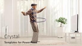  Presentation with spinning - Presentation with cheerful-man-having-fun background and a soft green colored foreground