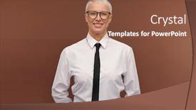  Presentation with isolation - Beautiful slides featuring cheerful-manlike-blond-female backdrop and a tawny brown colored foreground