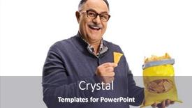  Presentation with tortilla - Beautiful slide set featuring cheerful-mature-man-holding backdrop and a tawny brown colored foreground