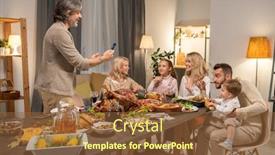  Presentation with family photo - Amazing slide set having cheerful-mature-man-with-smartphone backdrop and a tawny brown colored foreground