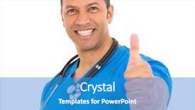  Presentation with male nurse - Audience pleasing slides consisting of cheerful mid age doctor giving backdrop and a teal colored foreground