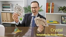  Presentation with cheerful - Theme featuring cheerful-middle-age-man and a coral colored foreground