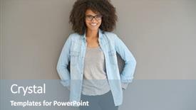  Presentation with race - Colorful slide deck enhanced with cheerful mixed-race girl standing backdrop and a  colored foreground