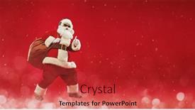  Presentation with headphones - Slides with cheerful-modern-santa-claus background and a crimson colored foreground