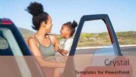  Presentation with black family - Theme consisting of cheerful-mother-embracing-her-cute background and a coral colored foreground