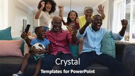  Presentation with happy retirement - Slides consisting of cheerful-multiracial-multigeneration-family-screaming background and a wine colored foreground