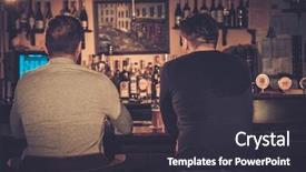  Presentation with sports bar sports bar - Beautiful PPT theme featuring sports english - cheerful old friends drinking draft backdrop and a dark gray colored foreground