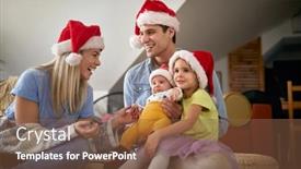  Presentation with christmas kids - Cool new presentation with cheerful-parents-spening-christmas-time backdrop and a tawny brown colored foreground