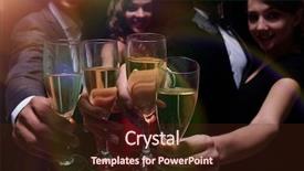  Presentation with champagne - Beautiful slides featuring cheerful people celebrating a sucess backdrop and a  colored foreground