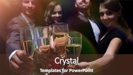  Presentation with people voting - Cool new slide set with cheerful people celebrating a sucess backdrop and a tawny brown colored foreground