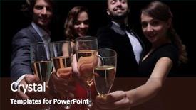  Presentation with we the people - Presentation theme featuring cheerful people celebrating a sucess background and a  colored foreground