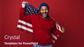  Presentation with indian flag - Presentation theme enhanced with cheerful-positive-indian-man-wearing background and a tawny brown colored foreground
