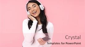  Presentation with asian music - Slides enhanced with cheerful-pretty-young-asian-woman background and a lemonade colored foreground