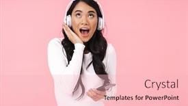  Presentation with asian music - Theme with cheerful-pretty-young-asian-woman background and a lemonade colored foreground