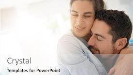  Presentation with lovers - Slide set with cheerful-romantic-couple-of-lovers background and a cream colored foreground