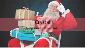  Presentation with santa - Cool new slides with cheerful santa claus holding chritmas backdrop and a  colored foreground