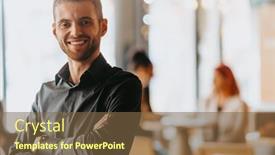  Presentation with self - Slide set with cheerful-self-confident-professional-businessman background and a tawny brown colored foreground