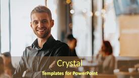  Presentation with self - PPT theme consisting of cheerful-self-confident-professional-businessman background and a tawny brown colored foreground