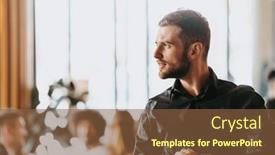  Presentation with self - Theme enhanced with cheerful-self-confident-professional-businessman background and a tawny brown colored foreground