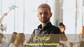  Presentation with self - Slide set enhanced with cheerful-self-confident-professional-businessman background and a tawny brown colored foreground