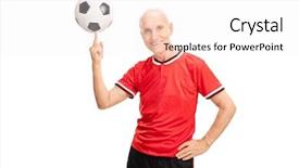  Presentation with spinning - PPT theme enhanced with cheerful senior in a red background and a sky blue colored foreground
