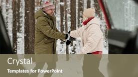  Presentation with weekend - Slide deck consisting of cheerful-senior-man-and-woman background and a violet colored foreground