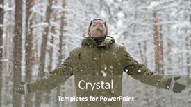  Presentation with upwards - PPT layouts having cheerful-senior-man-in-winter background and a gray colored foreground