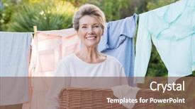  Presentation with old clothes - Presentation featuring front of the clothesline background and a violet colored foreground